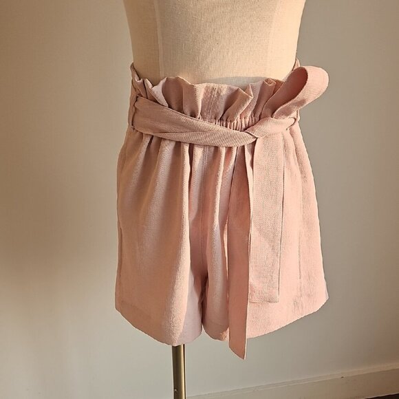 Wilfred High Waist Pink Tie Shorts - Picture 1 of 5